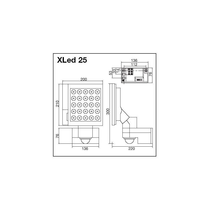 STEINEL 654719 - LED reflektor se senzorem Xled 25 černá