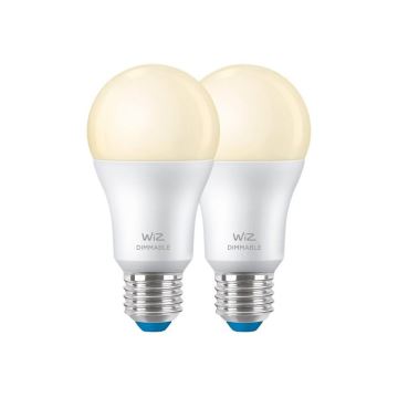 SET 2x Dimmbare LED-Glühbirne A60 E27/8W/230V 2700K CRI 90 Wi-Fi - WiZ