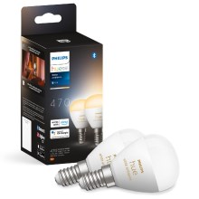 SET 2x LED-Dimm-Glühbirne Philips Hue WHITE E27/9W/230V 2700K