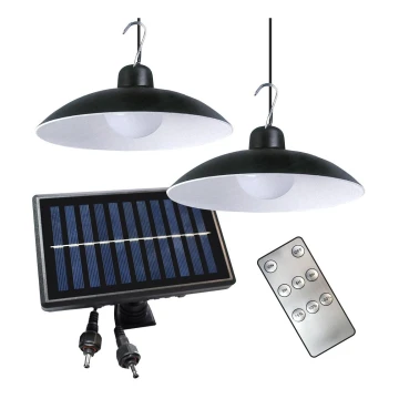 SET 2x Dimmbare LED-Solar-Pendelleuchte mit Dämmerungssensor LED/6W/3,7V 2000 mAh IP44 + Fernbedienung