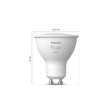 SET 2x Dimmbares LED-Leuchtmittel Philips Hue WHITE GU10/4,2W/230V 2700K