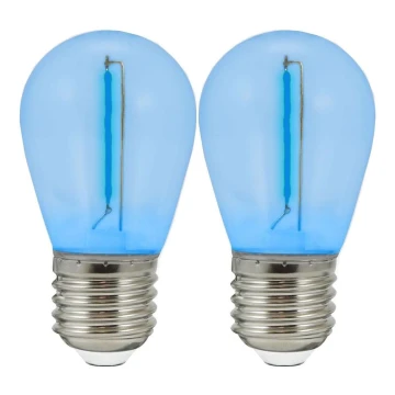 SET 2x LED-Glühbirne PARTY E27/0,3W/36V blau