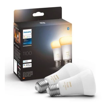 SET 2xLED Dimmbare Glühbirne Philips Hue WHITE AMBIANCE E27/8W/230V 2200-6500K