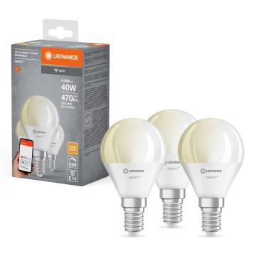 SET 3x Dimmbare LED-Glühlampe SMART+ P40 E14/4,9W/230V 2700K Wi-Fi - Ledvance