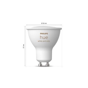 SET 3x Dimmbares LED-RGBW-Leuchtmittel Philips Hue WHITE AND COLOR AMBIANCE GU10/4,2W/230V 2000-6500K