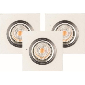 SET 3x LED-Einbauleuchte VITAR 1xGU10/5W/230V Beton – FSC-zertifiziert