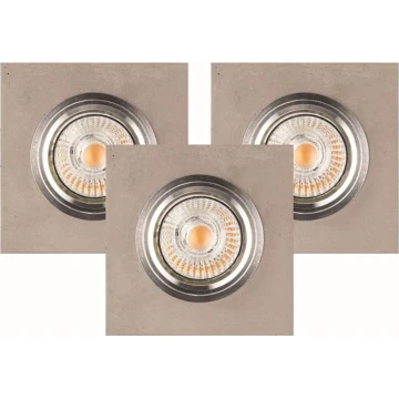 SET 3x LED-Einbauleuchte VITAR 1xGU10/5W/230V CRI 90 Beton – FSC-zertifiziert