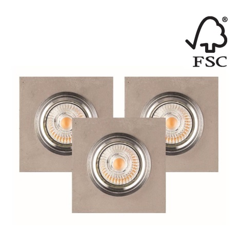 SET 3x LED-Einbauleuchte VITAR 1xGU10/5W/230V CRI 90 Beton – FSC-zertifiziert