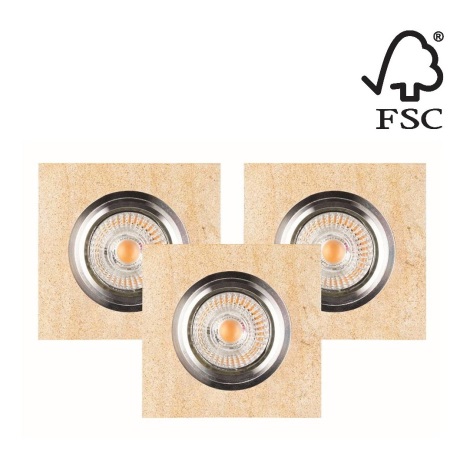SET 3x LED-Einbauleuchte VITAR 1xGU10/5W/230V CRI 90 Sandstein – FSC-zertifiziert