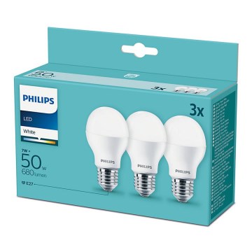 Set 3x LED Glühbirne Philips E27/7W/230V 3000K