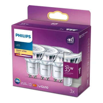 SET 3x LED-Leuchtmittel Philips GU10/3,5W/230V 2700K