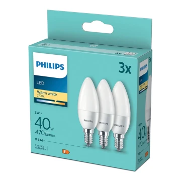 SET 3xLED-Birne Philips B35 E14/5W/230V 2700K