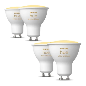 SET 4x Dimmbare LED-Leuchtmittel Philips Hue WHITE AMBIANCE GU10/5W/230V 2200-6500K