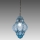 SIRU- Hängeleuchte an Kette CLASSIC 1xE27/60W/230V d 30 cm blau/schwarz Venezianisches Glas