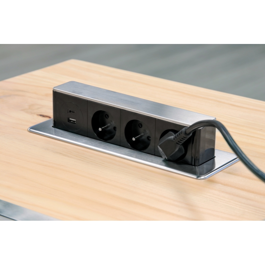 Steckdosenleiste für Tischplatte 3x230V + USB-A + USB-C