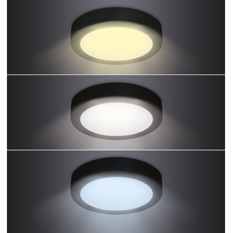 LED-Deckenleuchte LED/18W/230V 3000/4000/6000K schwarz rund