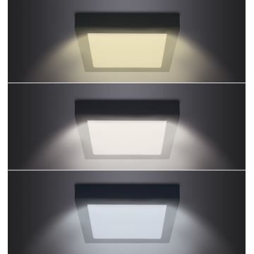 LED-Deckenleuchte LED/18W/230V 3000/4000/6000K schwarz eckig
