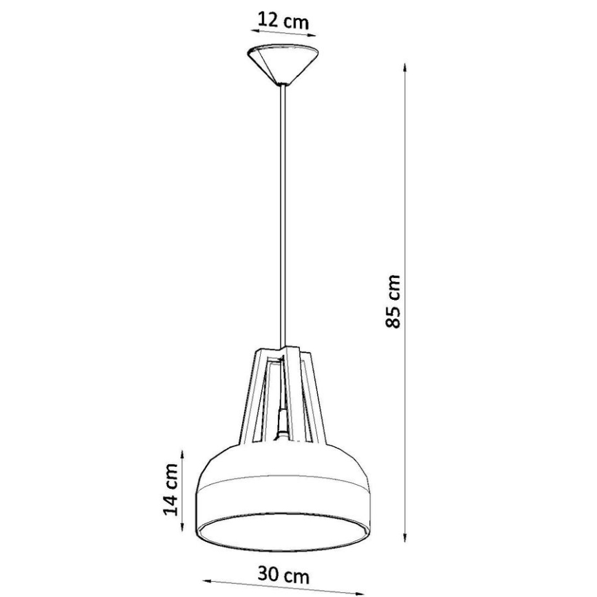 Hängeleuchte CASCO 1xE27/60W/230V d 30 cm Birke