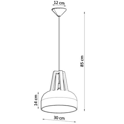 Hängeleuchte CASCO 1xE27/60W/230V d 30 cm Birke