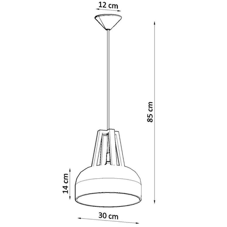 Hängeleuchte CASCO 1xE27/60W/230V d 30 cm Birke