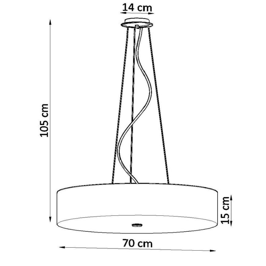 Kronleuchter an Schnur SKALA 6xE27/60W/230V d. 70 cm weiß