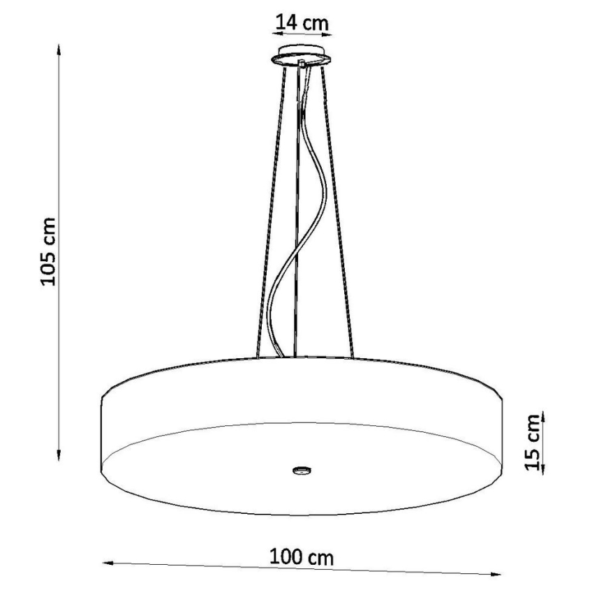 Kronleuchter an Schnur SKALA 6xE27/60W/230V d. 100 cm weiß