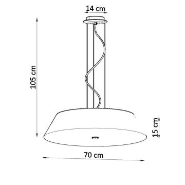 Kronleuchter an Schnur VEGA 5xE27/60W/230V d. 70 cm weiß