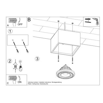 Deckenleuchte QUATRO AR111 1xGU10/40W/230V Beton