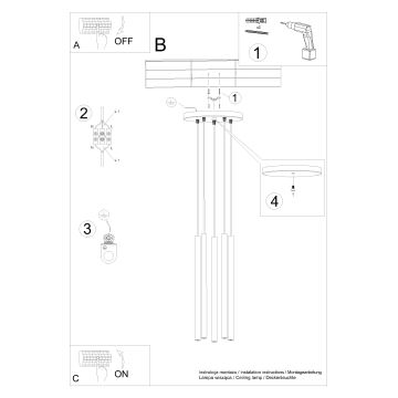 Hängeleuchte an Schnur PASTELO 5xG9/8W/230V Buche