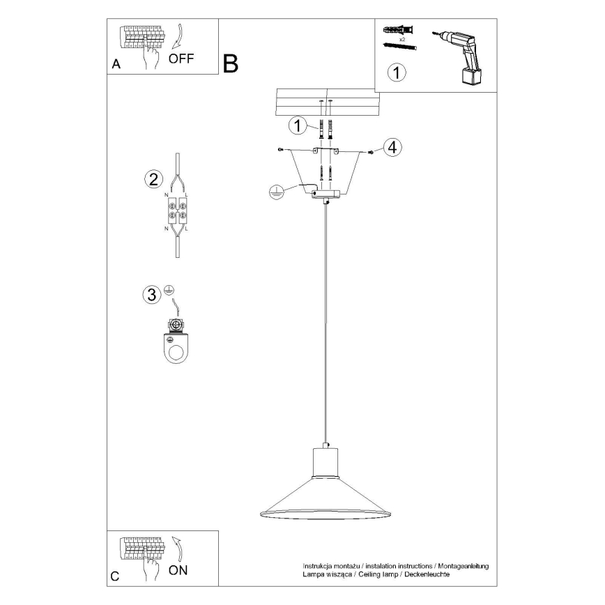 Hängeleuchte JAGA 1xE27/15W/230V d 30 cm weiß