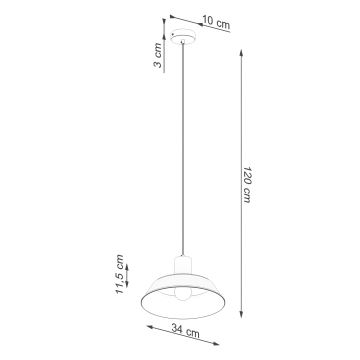 Hängeleuchte FANO 1xE27/15W/230V d 34 cm weiß