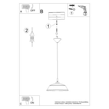 Hängeleuchte FRIKA 1xE27/15W/230V d 34 cm weiß