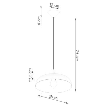 Hängeleuchte GINA 1xE27/15W/230V d 38 cm weiß