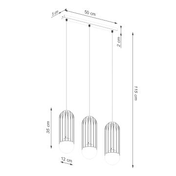 Hängeleuchte an Schnur BRINA 3xG9/8W/230V weiß