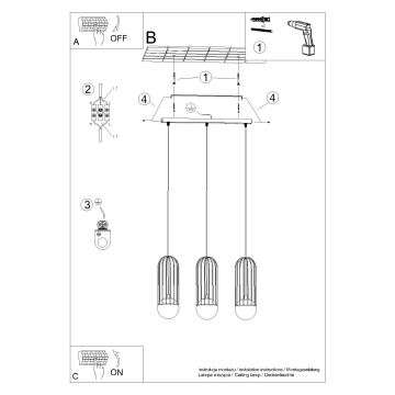 Hängeleuchte an Schnur BRINA 3xG9/8W/230V weiß