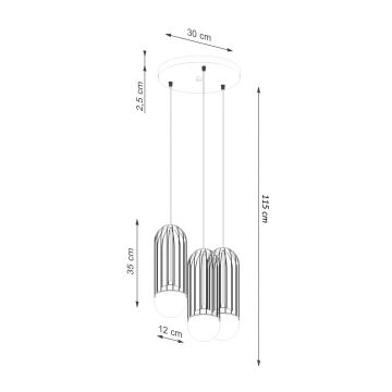 Hängeleuchte an Schnur BRINA 3xG9/8W/230V schwarz