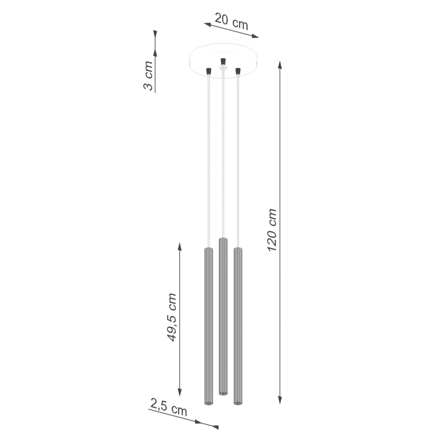 Hängeleuchte an Schnur ARCHE 3xG9/8W/230V weiß