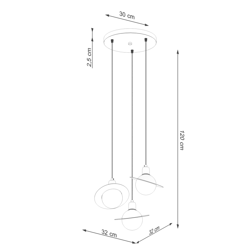 Hängeleuchte an Schnur HYPERION 3xG9/8W/230V weiß