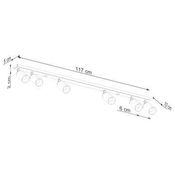 Strahler WINX 6xGU10/10W/230V schwarz/kupfern