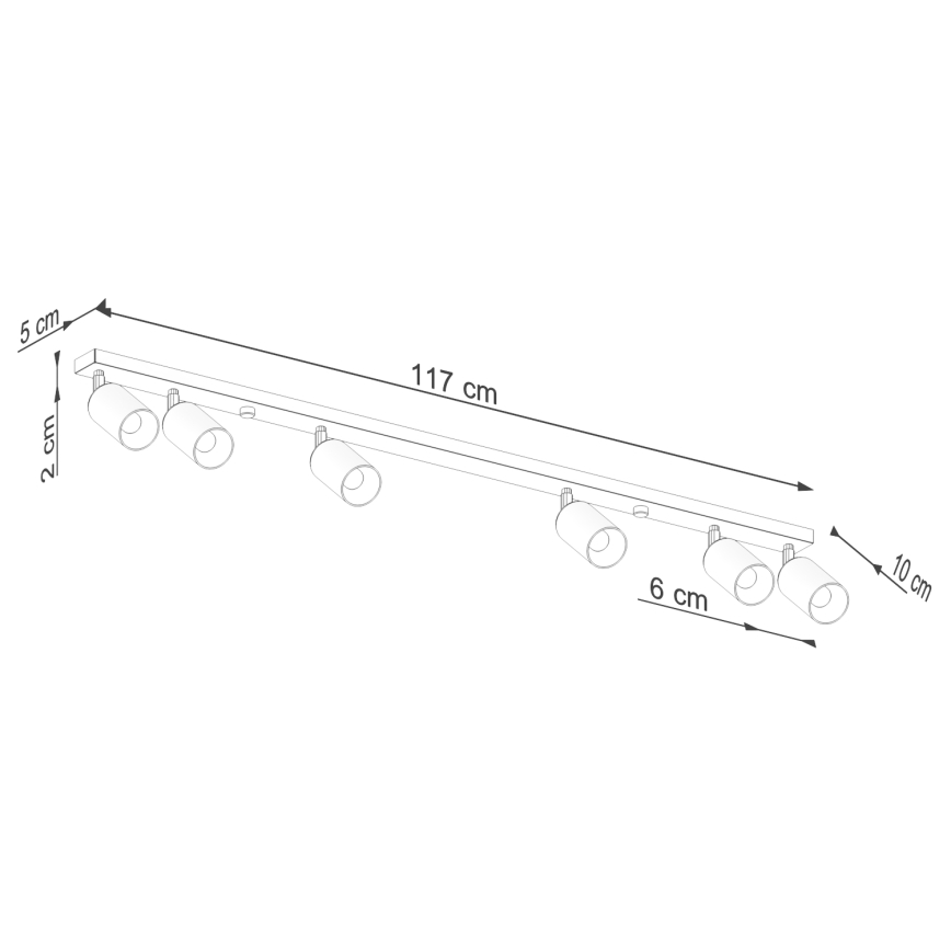 Strahler WINX 6xGU10/10W/230V schwarz/kupfern