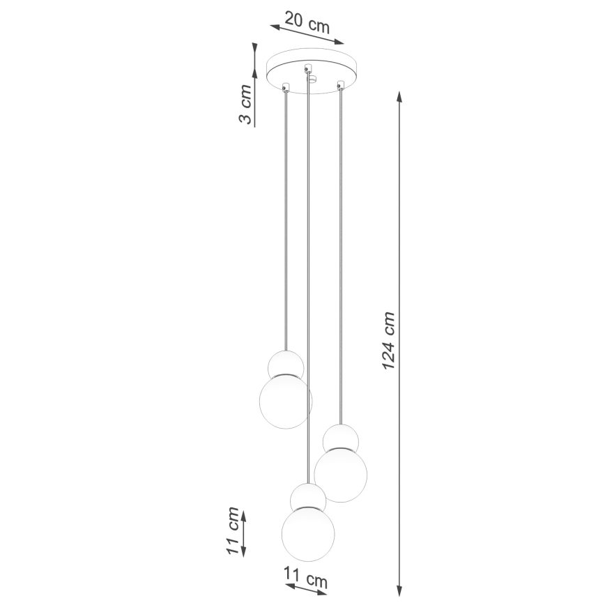 Hängeleuchte an Schnur PEKKA 3xG9/8W/230V weiß