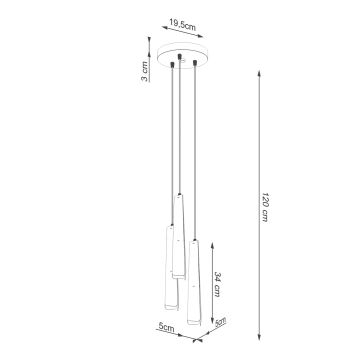 Hängeleuchte an Schnur PRYSM 3xG9/8W/230V weiß