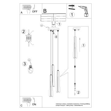 Hängeleuchte an Schnur PRYSM 3xG9/8W/230V weiß