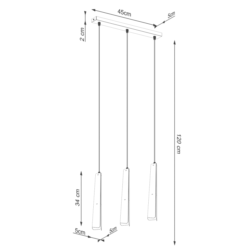 Hängeleuchte an Schnur PRYSM 3xG9/8W/230V weiß