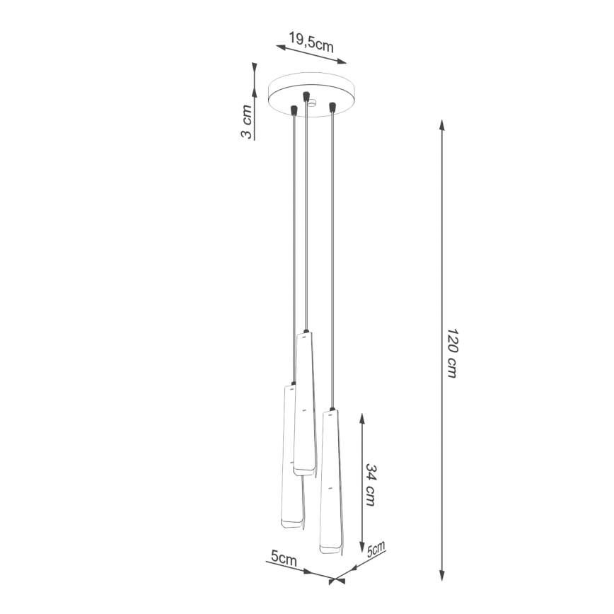 Hängeleuchte an Schnur PRYSM 3xG9/8W/230V schwarz