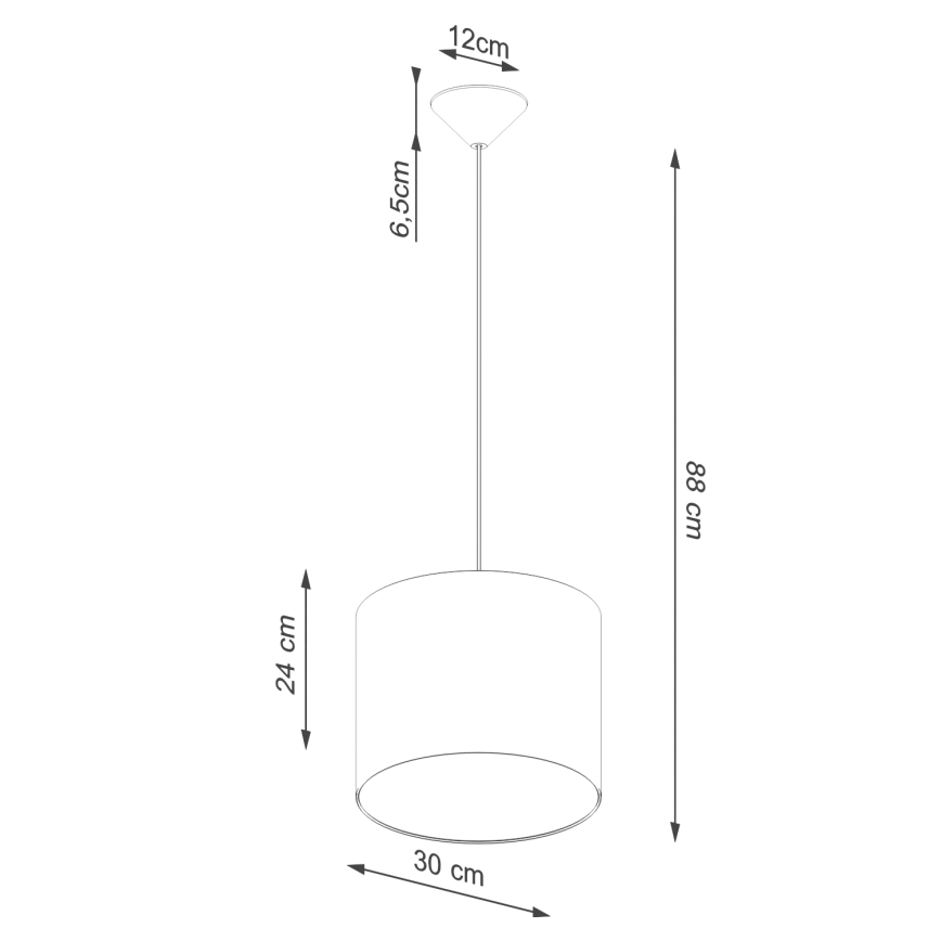 Hängeleuchte an Schnur NOVA 1xE27/15W/230V d 30 cm weiß