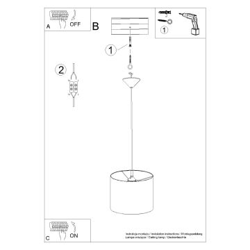 Hängeleuchte an Schnur NOVA 1xE27/15W/230V d 30 cm weiß