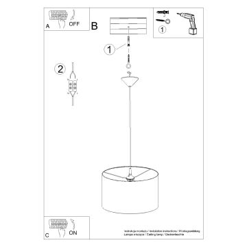 Hängeleuchte an Schnur NOVA 1xE27/15W/230V d 40 cm weiß