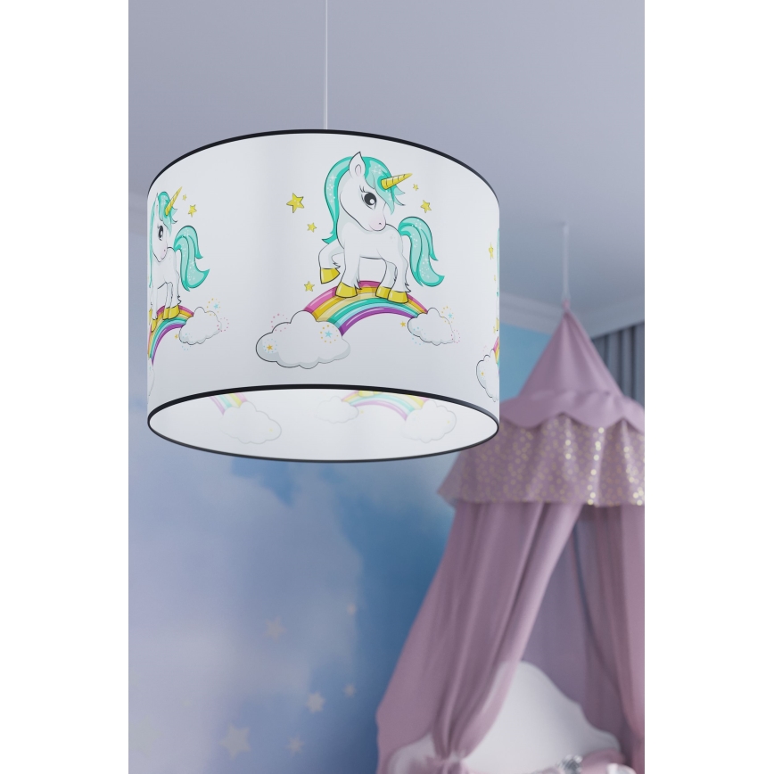 Sollux SL.1412 - Kinder-Hängeleuchte an Schnur UNICORN 1xE27/15W/230V d 30 cm