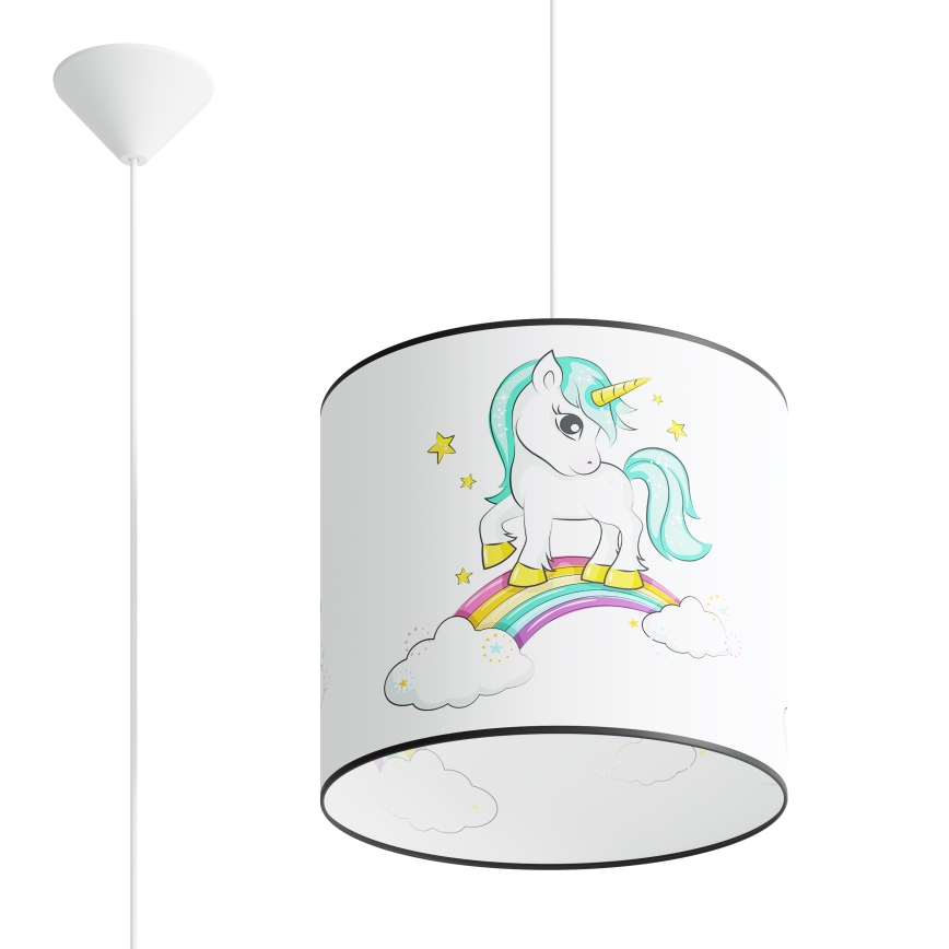 Sollux SL.1412 - Kinder-Hängeleuchte an Schnur UNICORN 1xE27/15W/230V d 30 cm